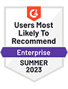 The-Cloud-Connectors-G2-Badges-summer-2023-Users-Most-Likely-To-Recommend-Enterprise